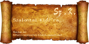 Szalontai Klára névjegykártya
