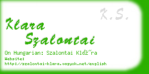 klara szalontai business card